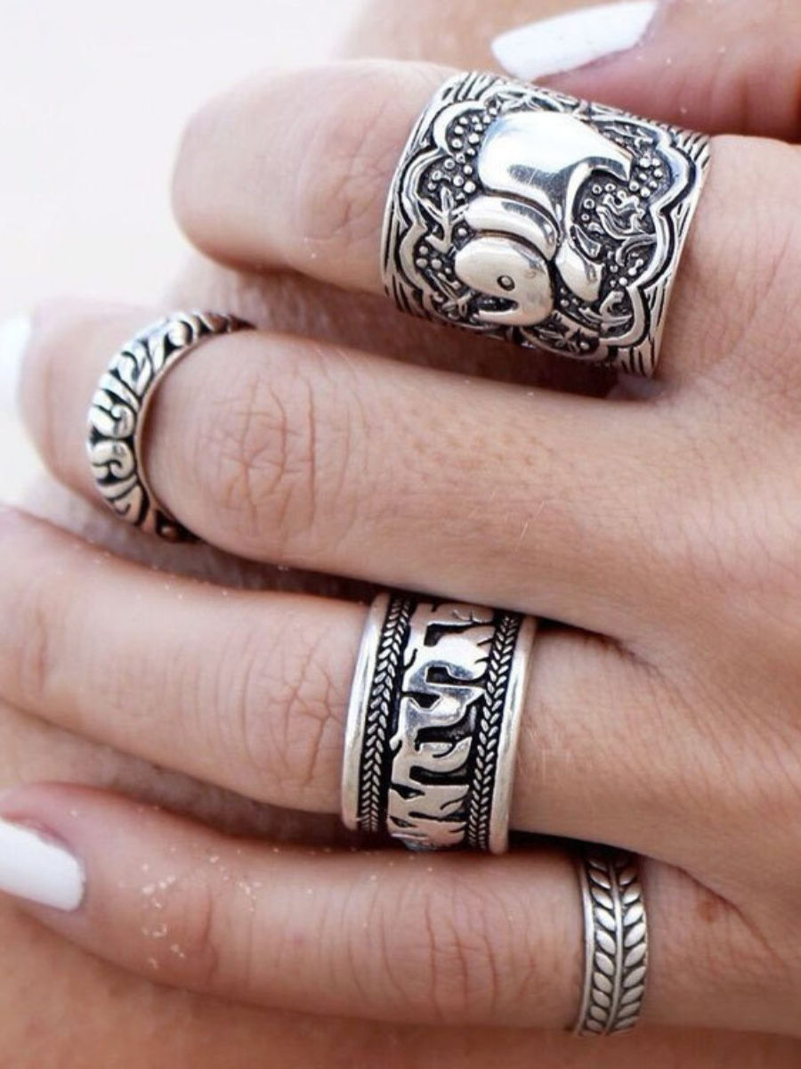 Кольца в стиле бохо серебро