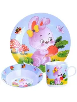 Набор детской посуды фарфор 3 предмета