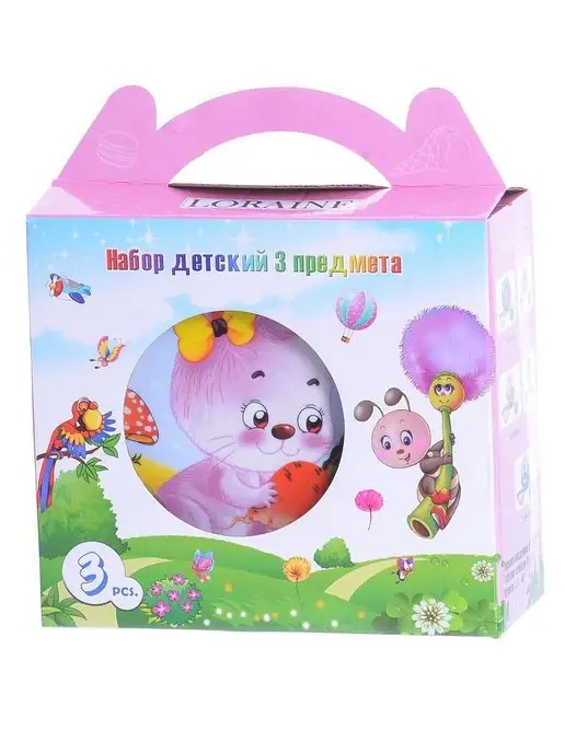 Набор детской посуды фарфор 3 предмета - фото 4