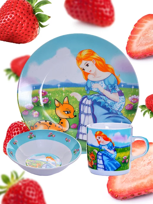 Набор детской посуды 3 предмета - фото 9