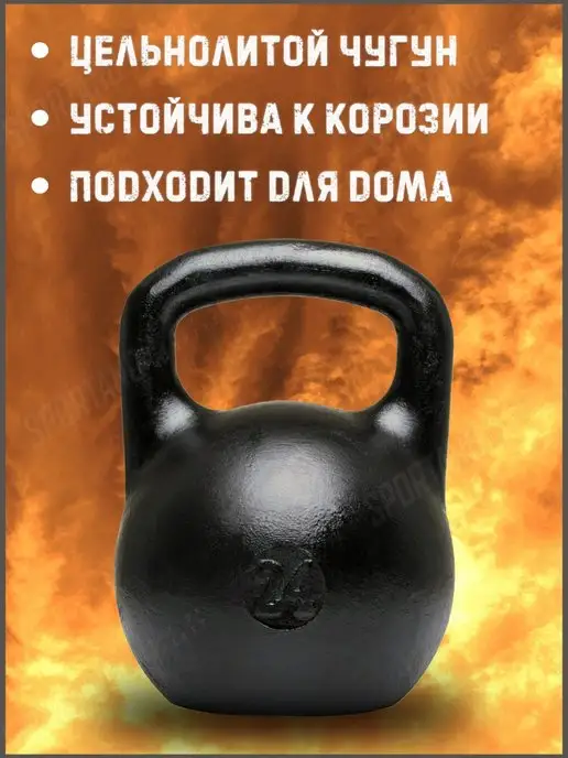TITAN Гиря 16 кг чугунная, 24 кг, фото 2