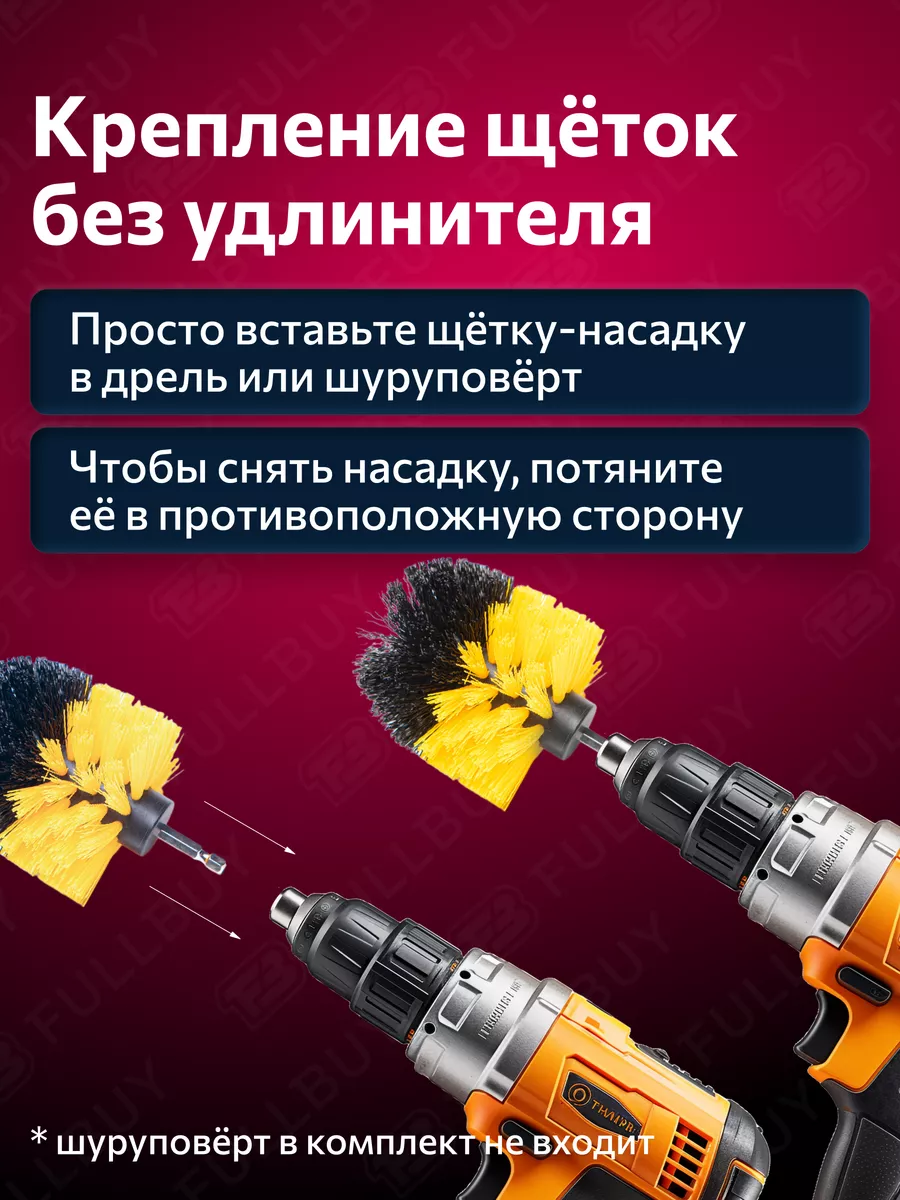 Щетки для дрели и шуруповерта FULLBUY 17376715 купить за 1 219 ₽ в  интернет-магазине Wildberries