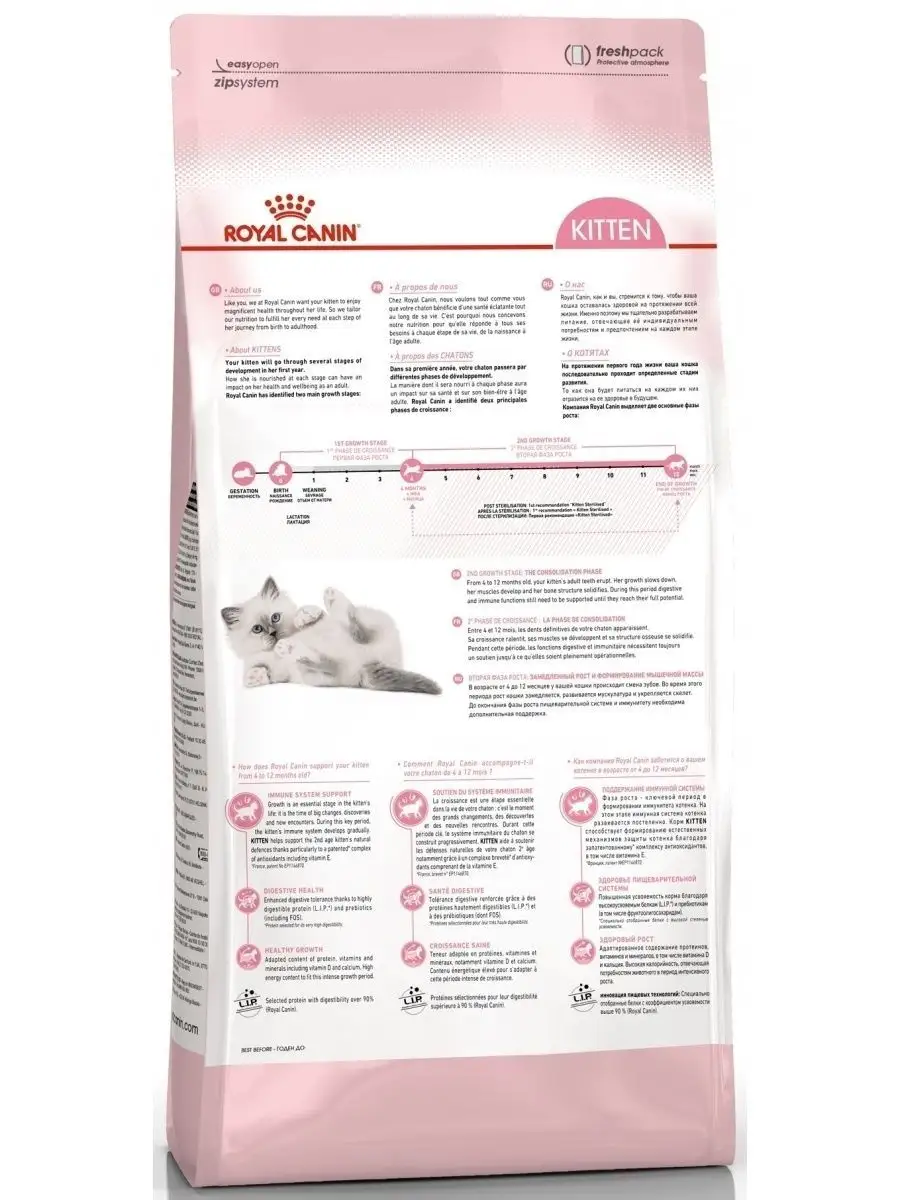 Сухой корм Royal Canin Kitten для котят до 12 месяцев 4 кг ROYAL CANIN  17412528 купить в интернет-магазине Wildberries