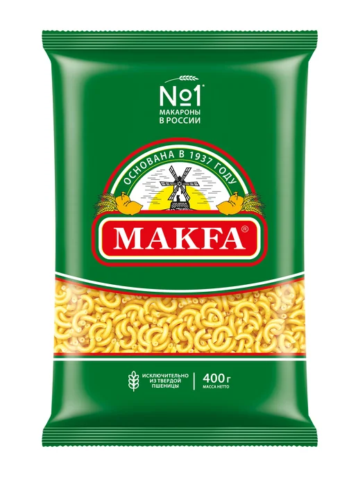 Макфа Макароны "Рожки гладкие" 400 г, 400 г