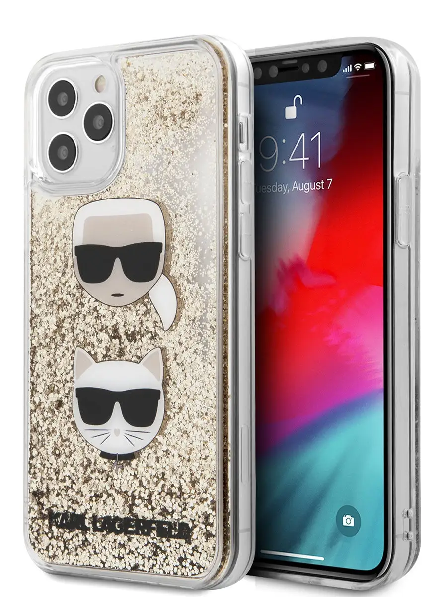 Чехол на iPhone 12 Pro Max жидкие блестки Liquid Glitter Karl Lagerfeld  17419958 купить в интернет-магазине Wildberries