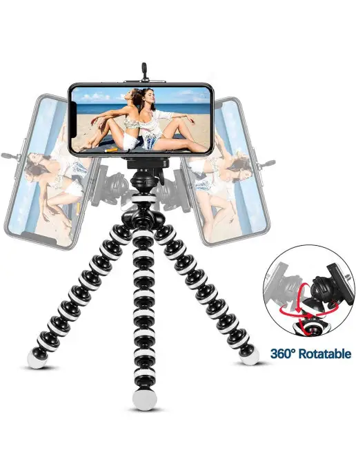 Bravus Штатив трипод настольный для селфи на смартфон и фотоаппарат, черный, фото 4
