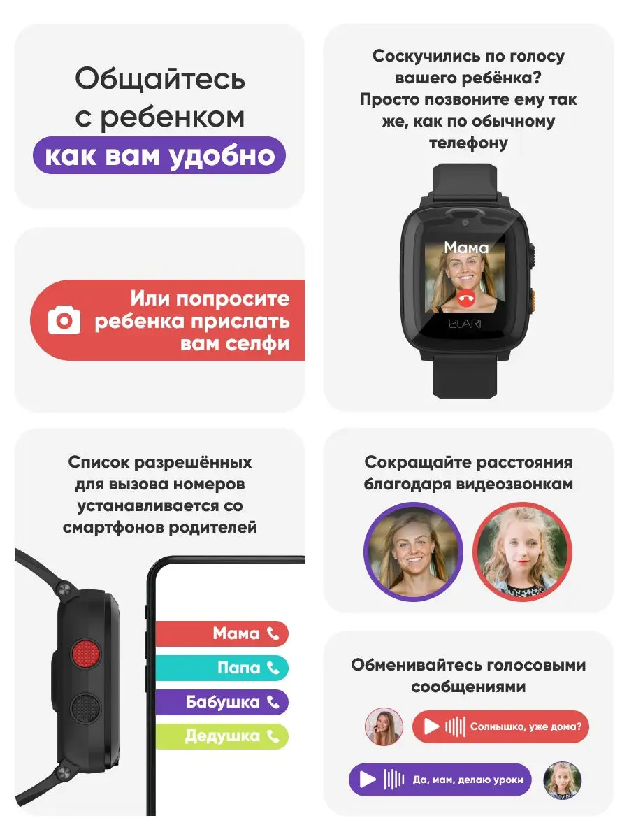 Детские Умные Смарт Часы-Телефон KidPhone 4G Самые Быстрые и Умные Детские  Часы с Алисой от Яндекса ELARI 17441705 купить в интернет-магазине  Wildberries