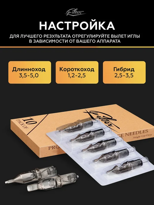 EZ Tattoo 9RS Filter тату картриджи для перманента модули игл 35, 10 шт, фото 6