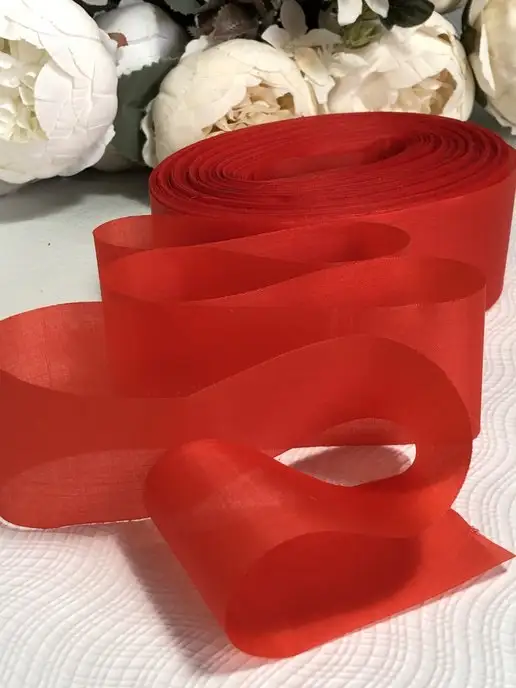 MARANSO textile Лента капроновая, красно-розовый, розовый, фото 4