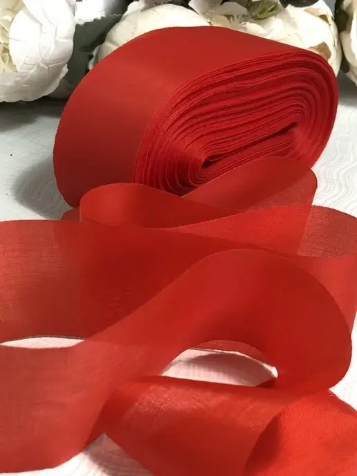 MARANSO textile Лента капроновая, красно-розовый, розовый, фото 6