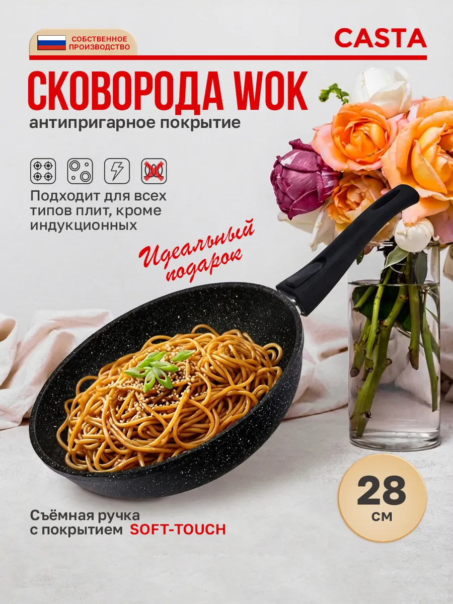 Сковорода вок антипригарная 28 см