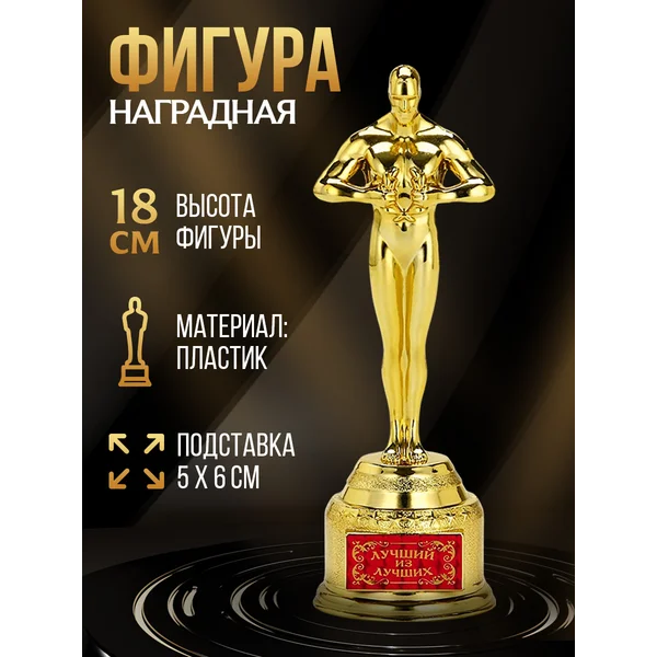 Подарочная золотая фигура - Оскар для награждения в подарок