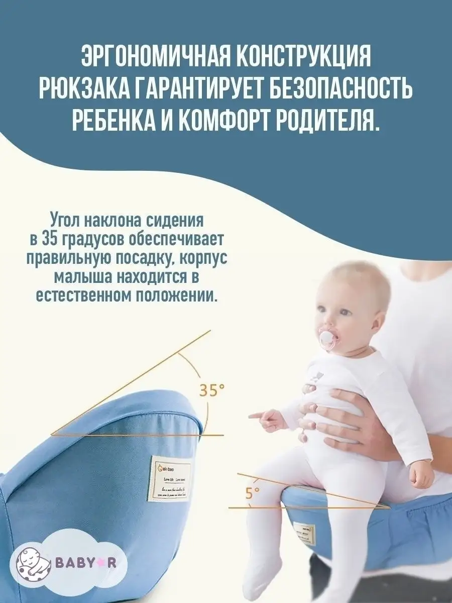 Эргорюкзак для новорожденных, рюкзак переноска для детей Baby R 17600307  купить за 2 196 ₽ в интернет-магазине Wildberries