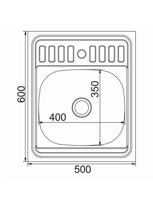 MIXLINE Мойка для кухни нержавейка 60Х50, 60x50, фото 3