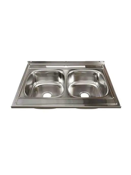 MIXLINE Мойка для кухни нержавейка 60х80 двухчашевая, 60x80, фото 3