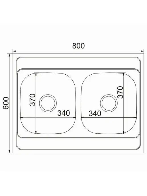 MIXLINE Мойка для кухни нержавейка 60х80 двухчашевая, 60x80, фото 4