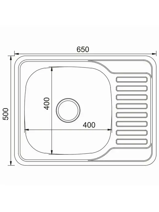 MIXLINE Мойка для кухни нержавейка врезная 42х76, 50x65, фото 4