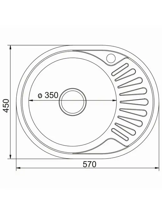 MIXLINE Мойка нержавейка врезная овал 50х77, 45x57, фото 4