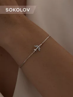 Серебряный браслет женский 925 пробы SOKOLOV 17616791 купить за 1 000 ₽ в интернет-магазине Wildberries