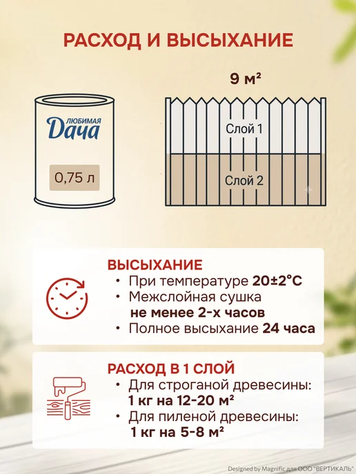 ЛЮБИМАЯ ДАЧА Защитно-декоративное покрытие для древесины рябина 9 л, 9 л, фото 8