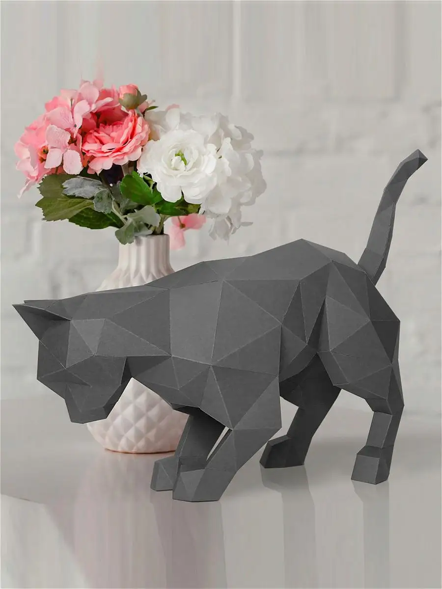 Как сделать Кота из бумаги | Оригами Кошка для детей | Бумажная Мордочка Животного без клея