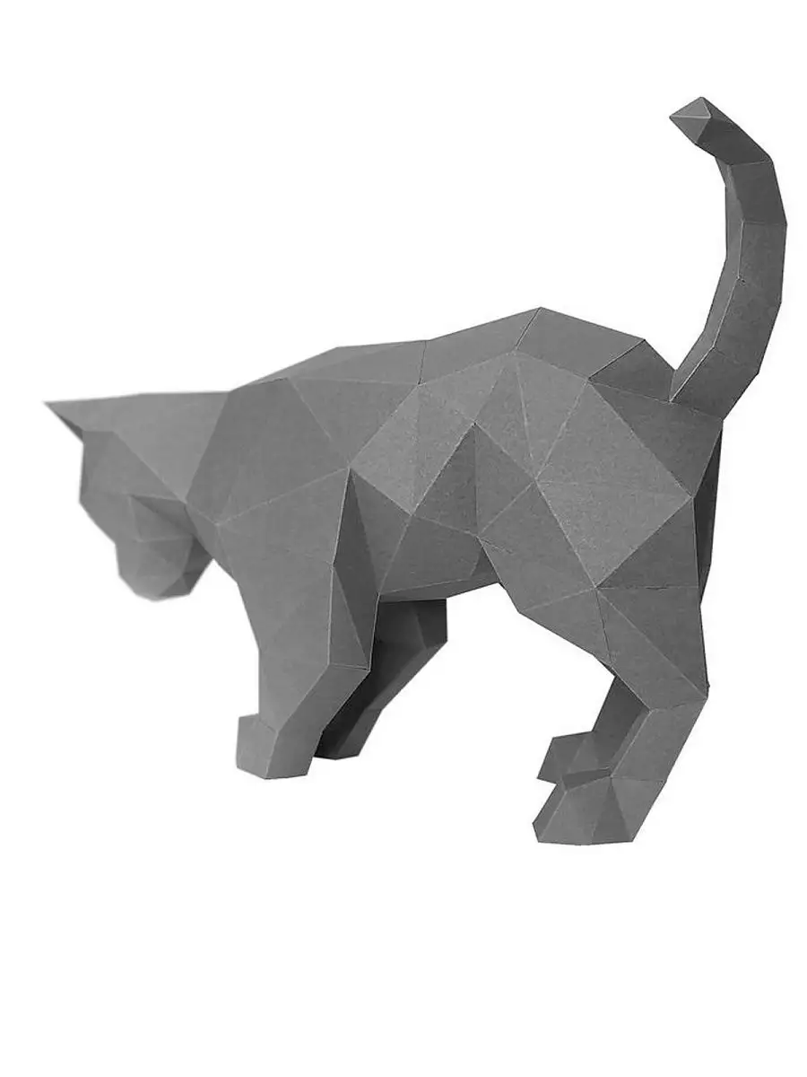 Набор для творчества 3D Фигура Кот Дымок Оригами Для Взрослых и Детей Ножницы НЕ нужны Подарок