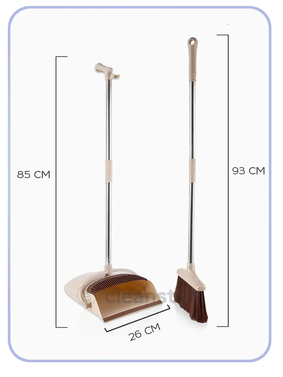 Совок с щеткой для комфортной уборки, длинная ручка Cleanstar 17642344  купить в интернет-магазине Wildberries