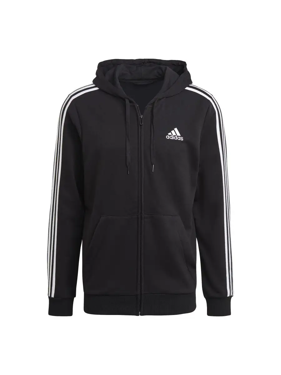 Adidas 3 stripe fleece hoodie sale