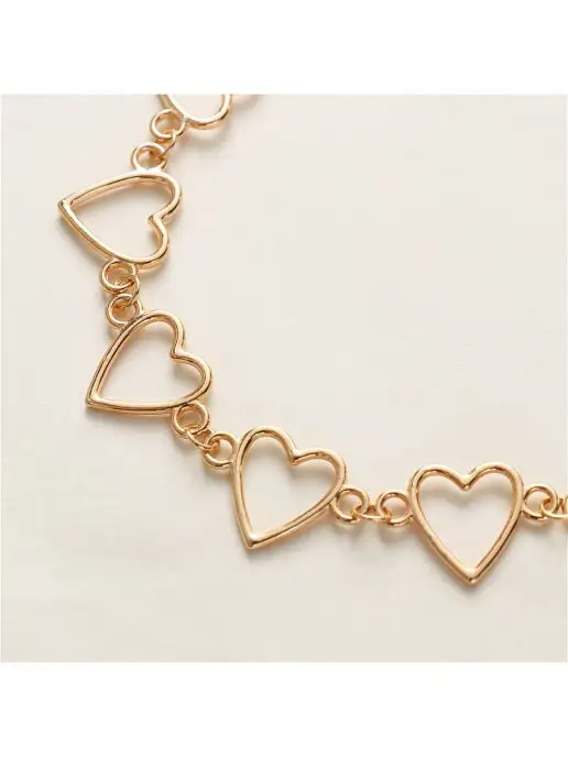 Fashion Diamond Чокер на шею бижутерия сердечки, желтый, фото 5