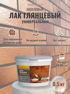 Лак акриловый глянцевый для стен без запаха 0.5кг PROFESSIONAL 17685207 купить за 403 ₽ в интернет-магазине Wildberries