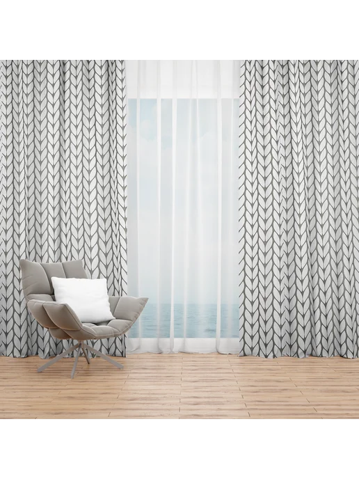МарТекс Шторы в спальню, в гостиную Вязанка 300х260, 300x260