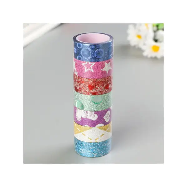 WASHI-ленты «Узоры» 15мм х 3м, 7 шт, рисовая бумага