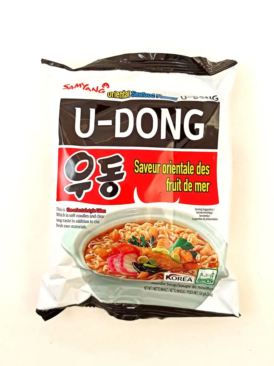 Лапша б/п Удон U-Dong со вксом морепродуктов по-восточному Samyang 120г, 5  шт SamYang 17692494 купить в интернет-магазине Wildberries