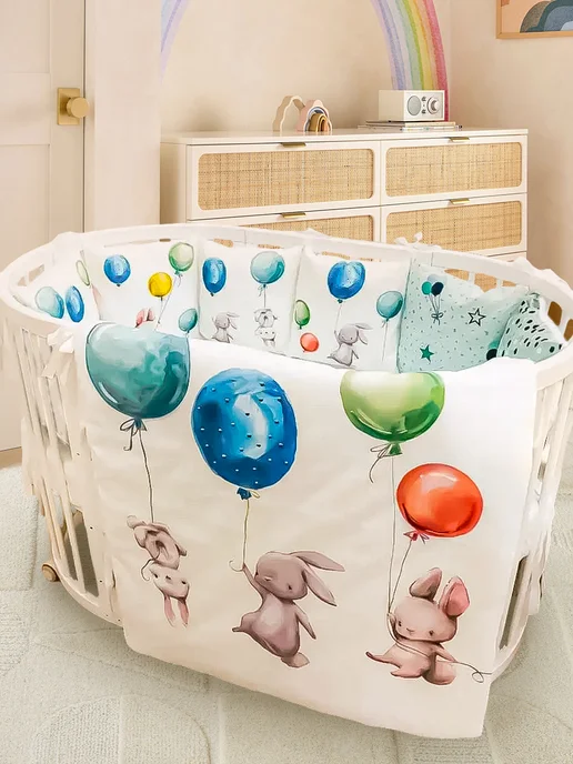Happy Family Studio Бортики в кроватку для новорожденных, синий, фото 2