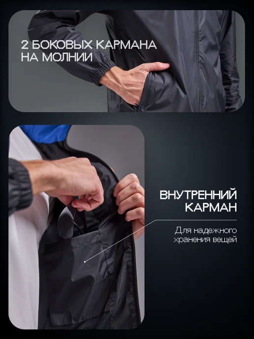 KELME Ветровка спортивная с капюшоном, черный, фото 5