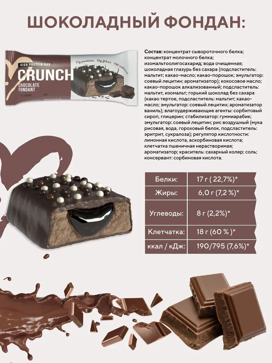 Протеиновые батончики CRUNCH (4штx60г) BootyBar 17727289 купить за 429 ₽ в  интернет-магазине Wildberries