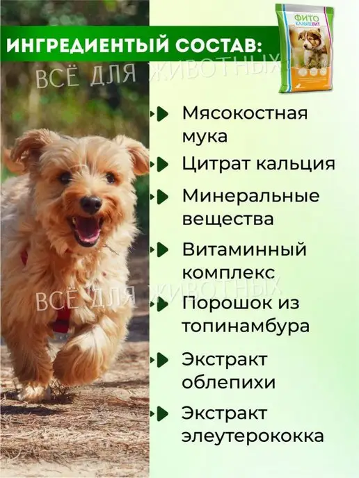 ФИТОКАЛЬЦЕВИТ Витамины для щенков здоровые зубы кости кальций костная мука, 500 мл, фото 8