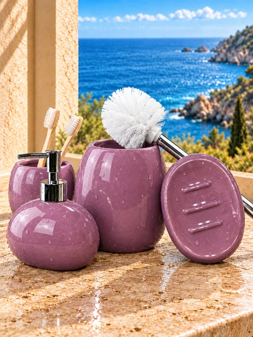 Bath Plus Набор для ванной комнаты керамика, фиолетовый, фото 7