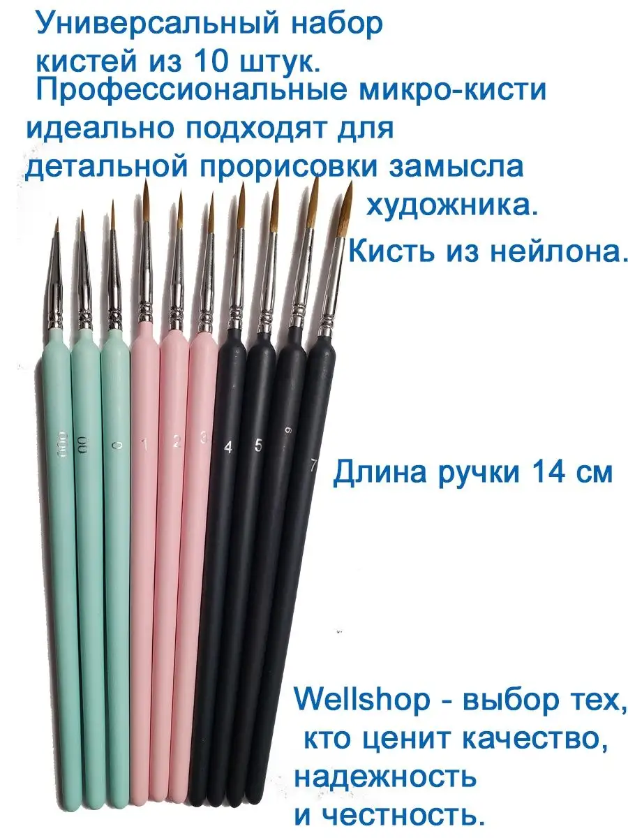 Кисти для рисования тонкая линия WELLSHOP LTD 17768484 купить за 446 ₽ в  интернет-магазине Wildberries