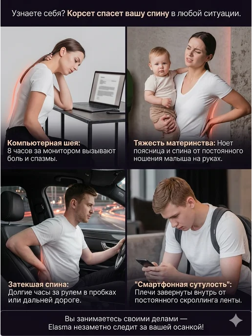 ЭЛАСМА Корсет ортопедический для коррекции осанки, бежевый, фото 4