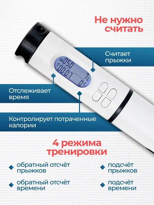 SYPA Умная спортивная скакалка для фитнеса со счетчиком, черный, фото 3