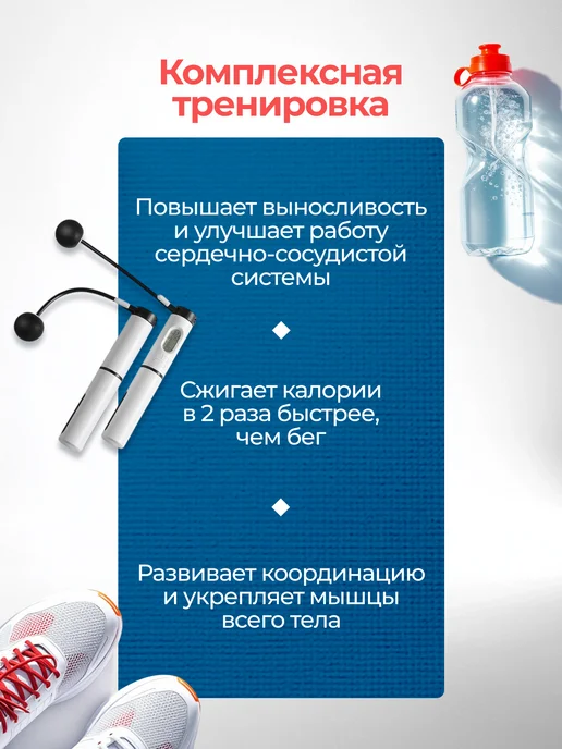 SYPA Умная спортивная скакалка для фитнеса со счетчиком, черный, фото 8