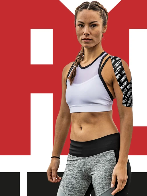 Rocktape Кинезио тейп для тела 5см*5м стандартный, бежевый, 5 м, черный, фото 2
