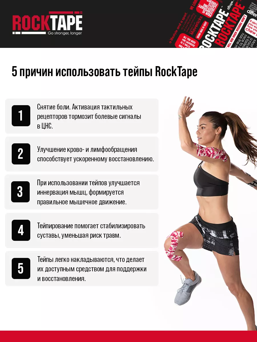 RockTape Кинезио тейп H2O (водостойкий), 5 см х 5 м, голубой