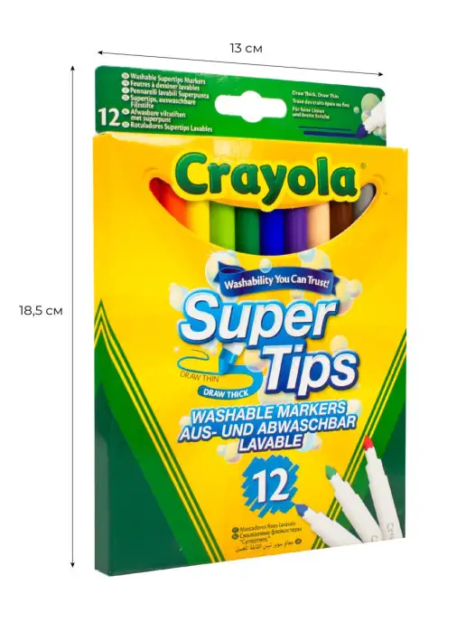 Crayola Фломастеры тонкие ярких цветов, 12 шт, 12 шт, фото 6