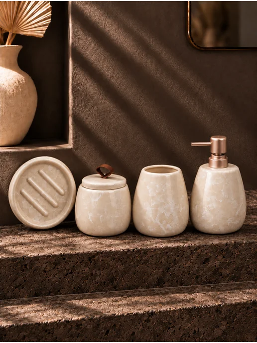 Bath Plus Набор аксессуаров для ванной керамический, бежевый, фото 3
