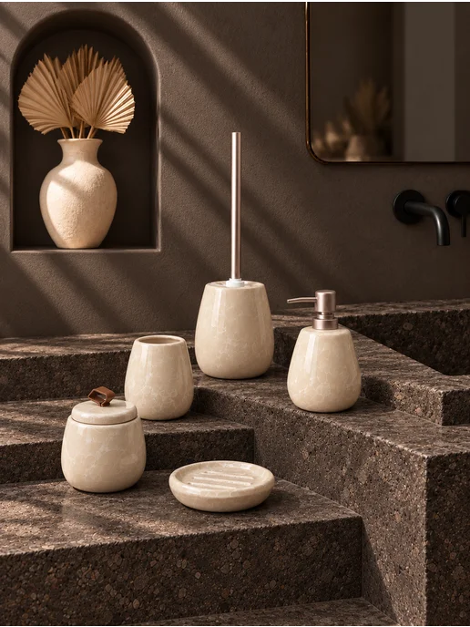 Bath Plus Набор аксессуаров для ванной керамический, бежевый, фото 7
