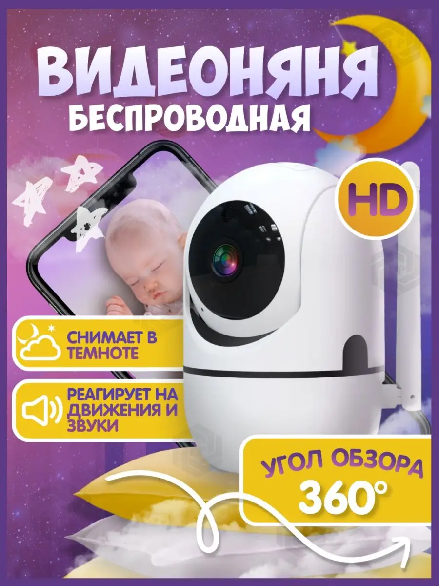 Видеоняня беспроводная Камера для наблюдения за ребёнком. EasyShopping  17895454 купить в интернет-магазине Wildberries