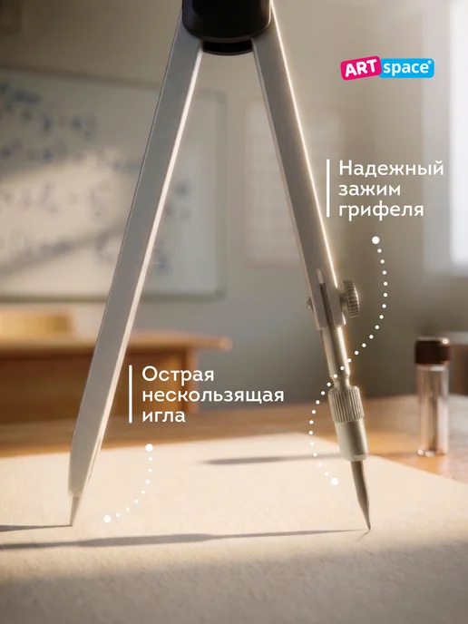 ArtSpace Школьный циркуль, готовальня профессиональная, вариант, фото 3
