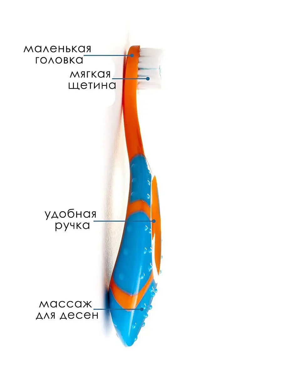 Детские зубные щётки, щетка для малышей, детская щётка ежедневная, мягкая 2  шт. BabyMart 18006601 купить в интернет-магазине Wildberries